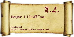 Meyer Liliána névjegykártya